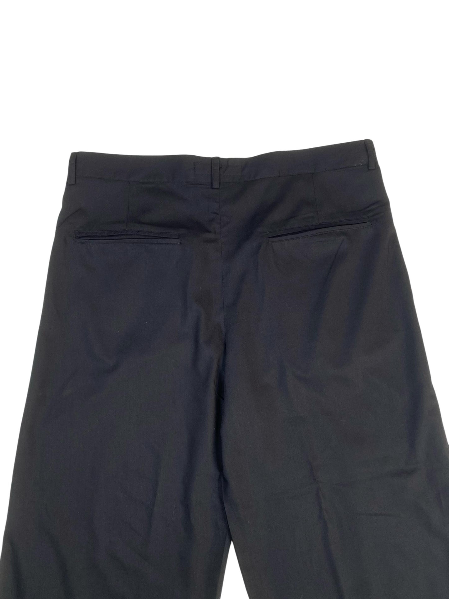 Obsidian black wide-leg pleated pants (Unisex)