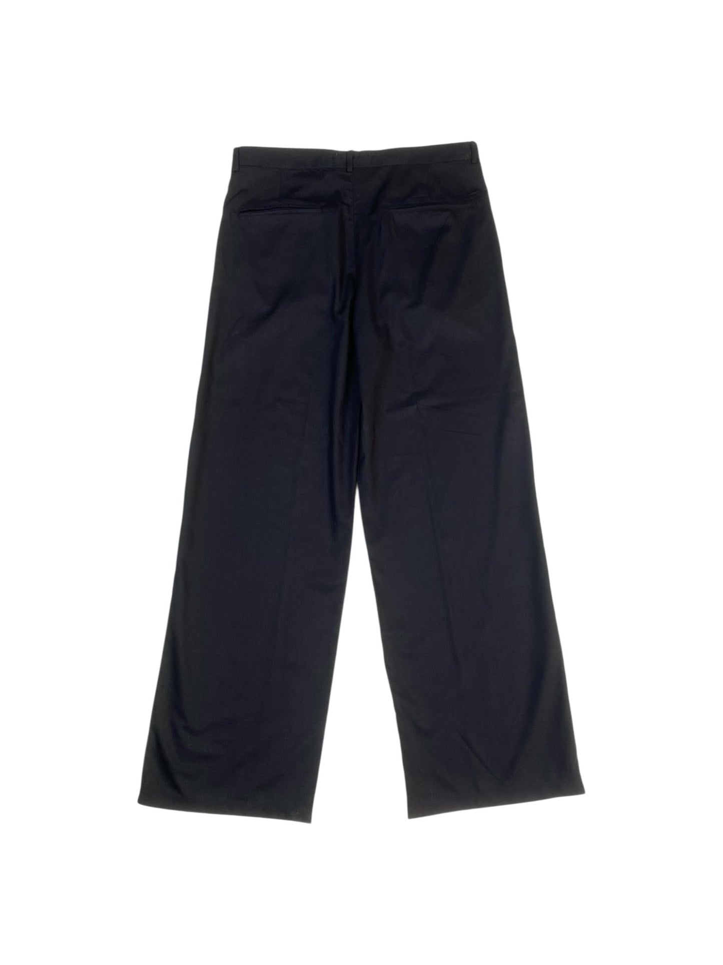 Obsidian black wide-leg pleated pants (Unisex)