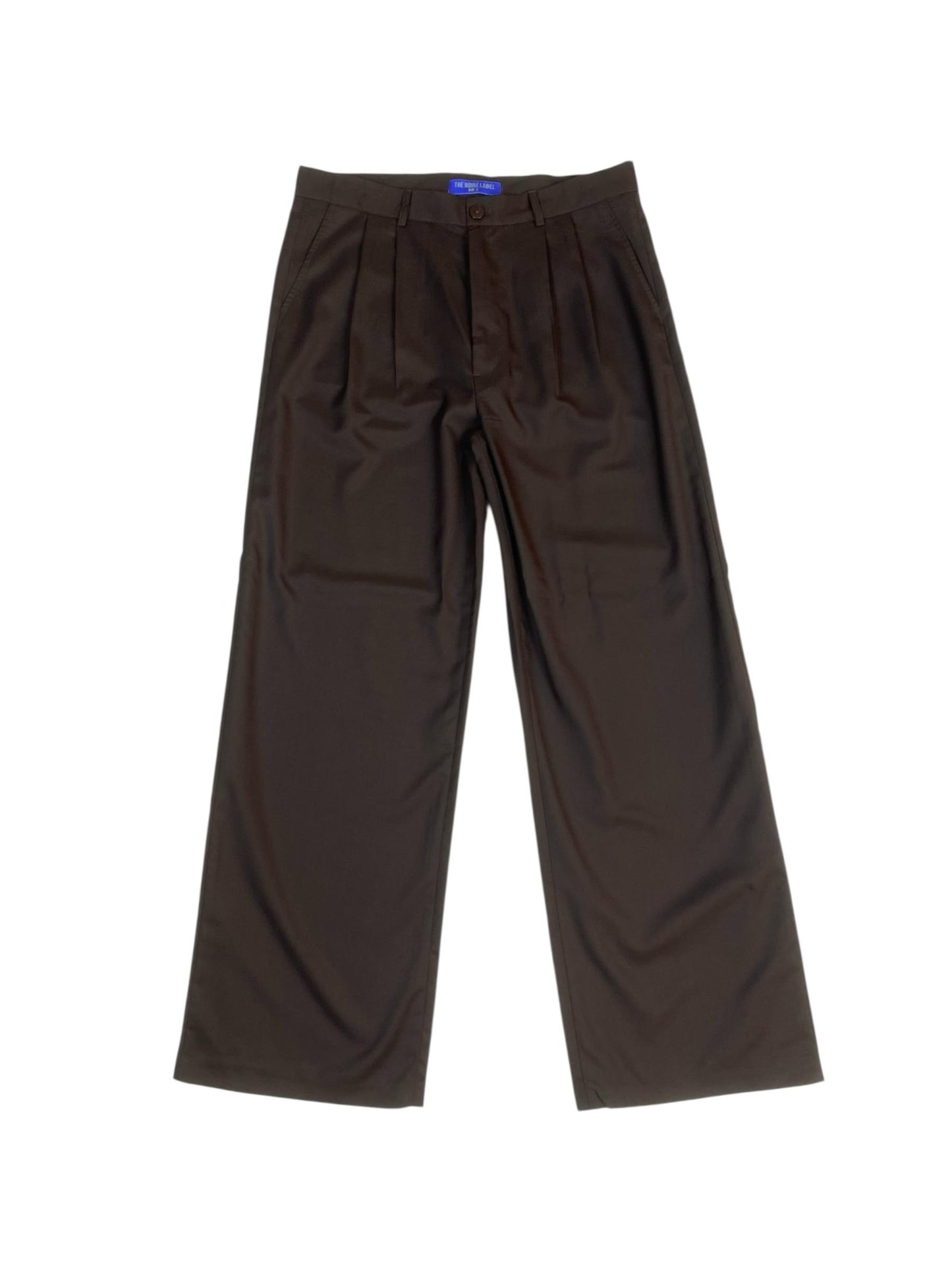 Cedar brown wide-leg pleated pants (Unisex)