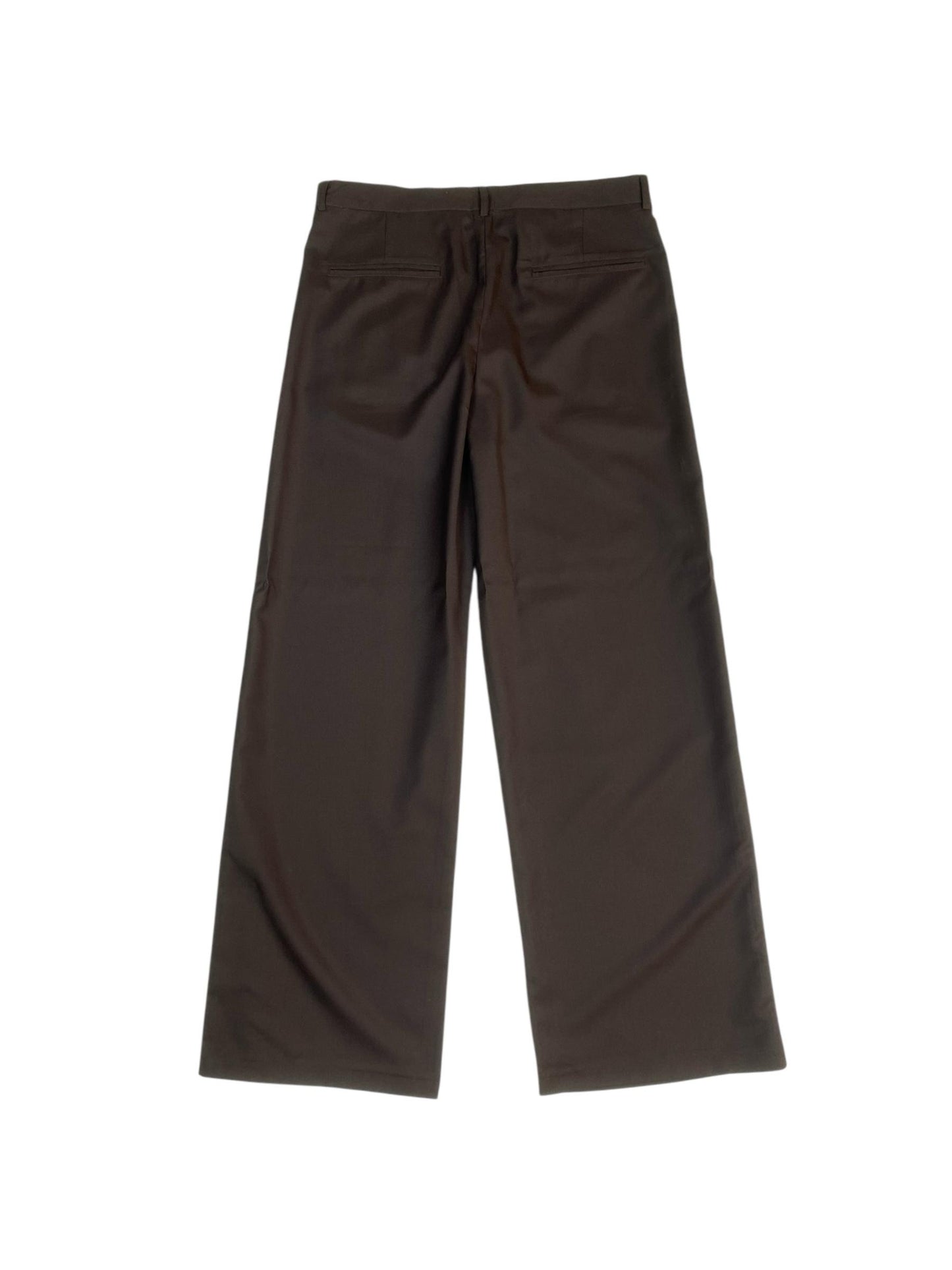 Cedar brown wide-leg pleated pants (Unisex)